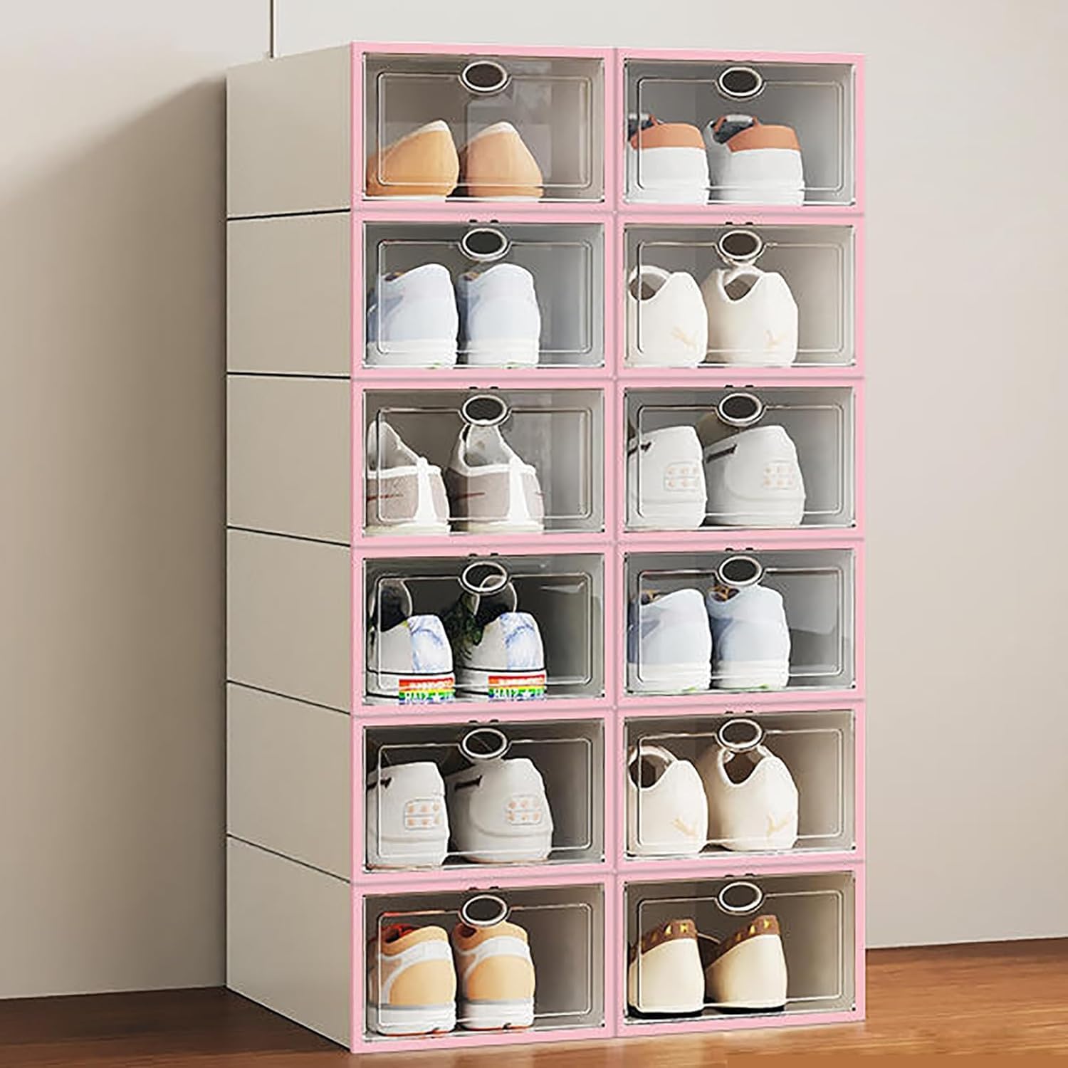Grande armoire de rangement pour chaussures : 12 boîtes empilables contre le désordre