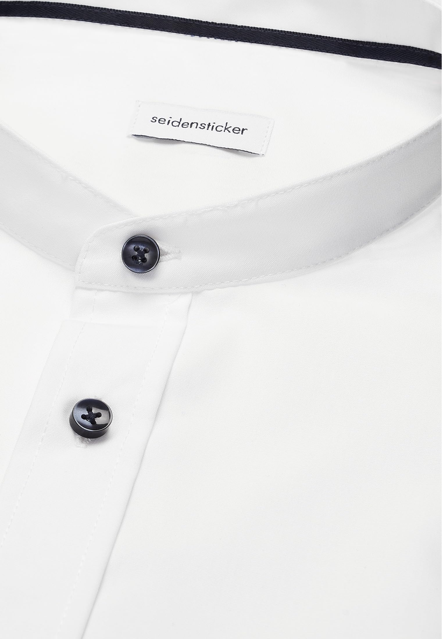 Seidensticker Herren Slim Langarm mit Stehkragen bügelfrei Businesshemd, Weiß (Weiß 1), 41