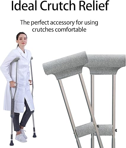 Miniatura 59 de Fundas de almohadilla para muletas para axilas y agarre de mano con mango universal para antebrazo, juegos de cojines acolchados accesorios