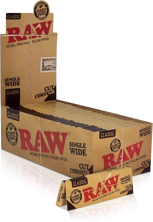 RAW Cut Corners Rolling Papers Classic Series Single Wide (Single