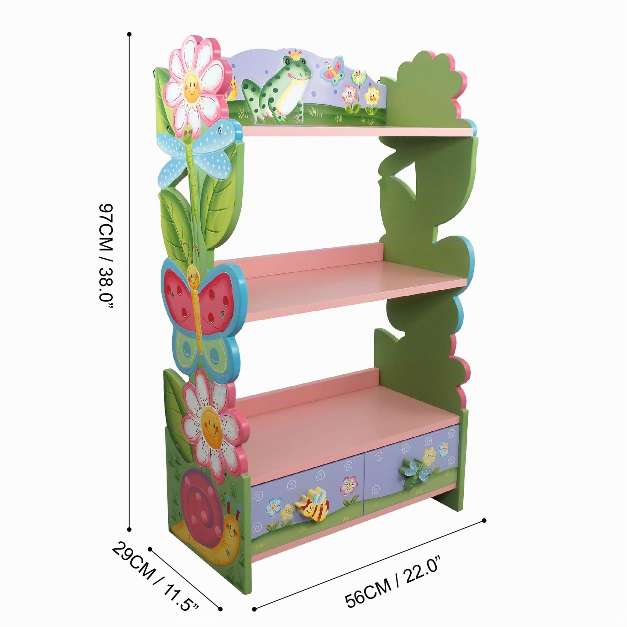 Fantasy Fields Bibliothèque Enfant Fille Bois étagère de Rangement Livres Jouets W-7500A | Étagère de Rangement Livres Jouets, 55,88 x 29,21 x 96,52 cm, Lot de 1