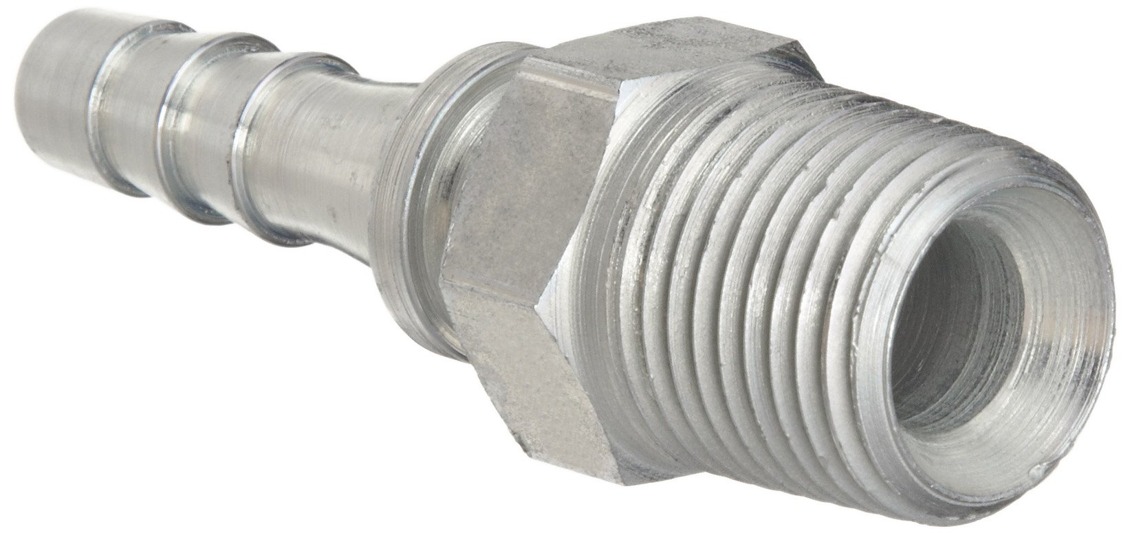 Dixon 3508 Zinc Plated Steel Air Hose Fitting, Nipple, 1/2" NPT Male x 3/8" Hose ID Barbed