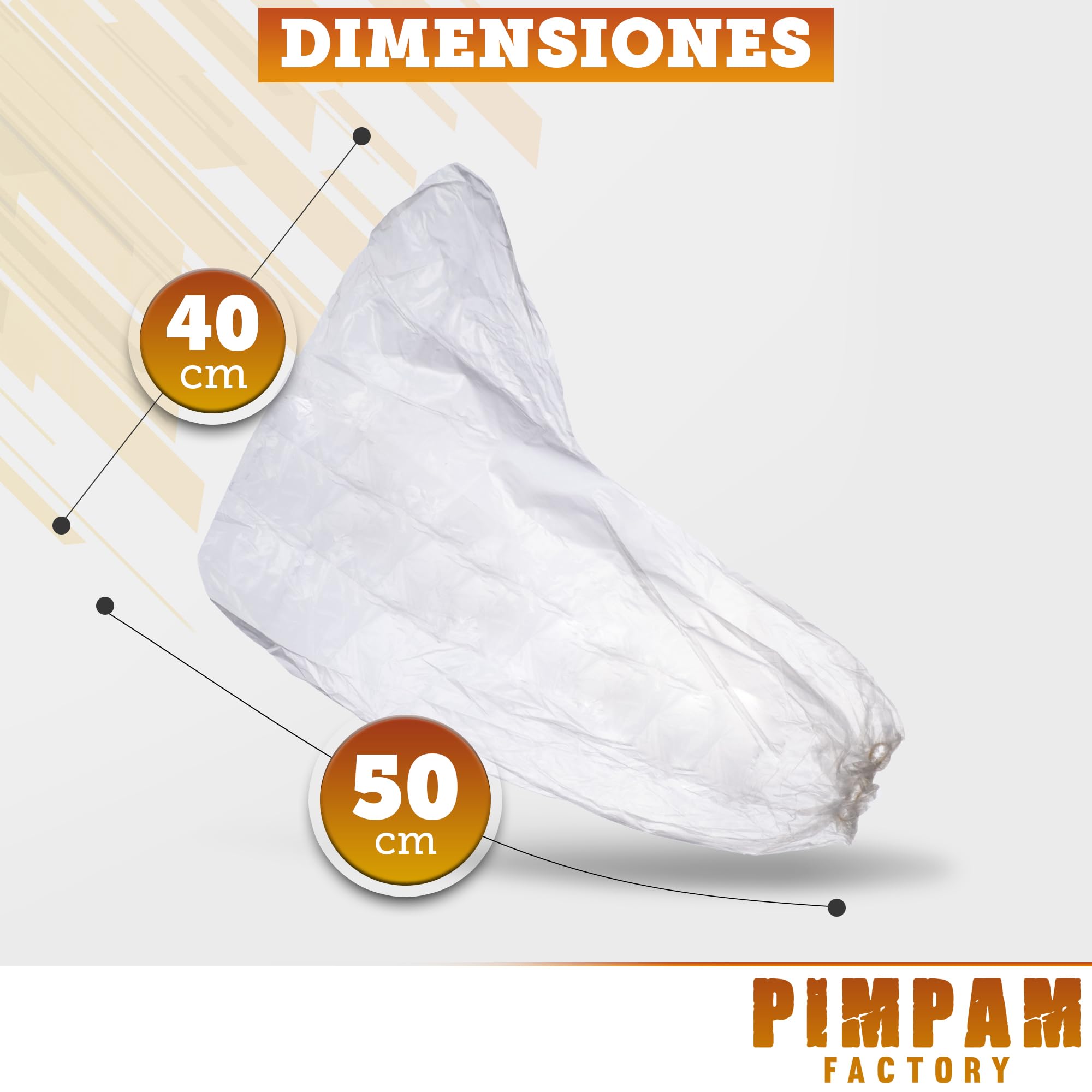 PimPam Factory Lot de 50 couvre-bottes imperméables réglables et résistants en plastique transparent pour homme et femme Certifié ISO