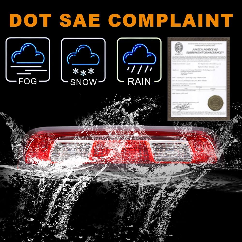 G-PLUS 3rd Third Brake Stop Light Cargo Lamp Compatible with Chevy Silverado GMC Sierra 1500 2500 3500 2015 2016 2017 2018 2019 2020 2021 84900397,2350916 Red