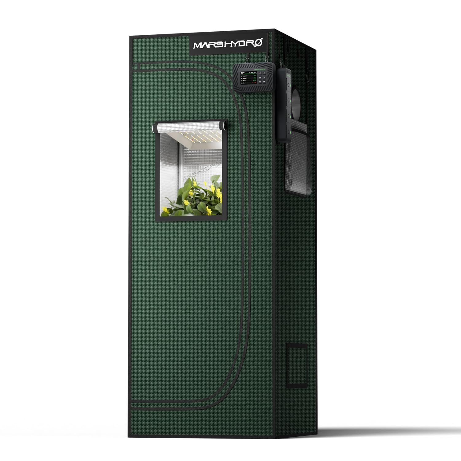 MARS HYDRO Grow Tent Pro 60 x 60 x 160 cm, 2000D Thickened Polyester Fabric and High-Reflective Mylar, Larger Observation Window, Controller and Power Outlet Mount, for TS600/FC1500/TS1000