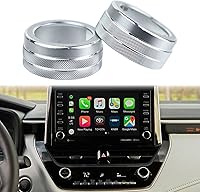 Vista 6 de Control central de aire acondicionado de aire acondicionado y interruptor de control de clima, cubierta de anillo compatible con Toyota Corolla Rojo