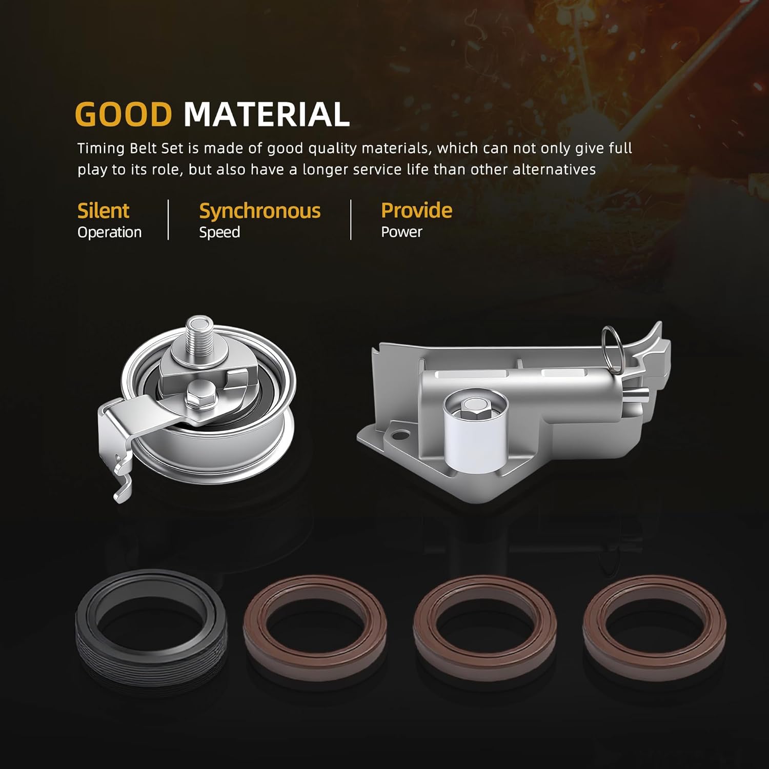 Engine Timing Belt Kit with Water Pump, for Audi A4/A4 Quattro TT/TT Quattro, for Volkswagen Beetle Golf Jetta Passat, 2000-2006 1.8L L4 DOHC, OE#TCKWP306M, TBK306, KP25491XS