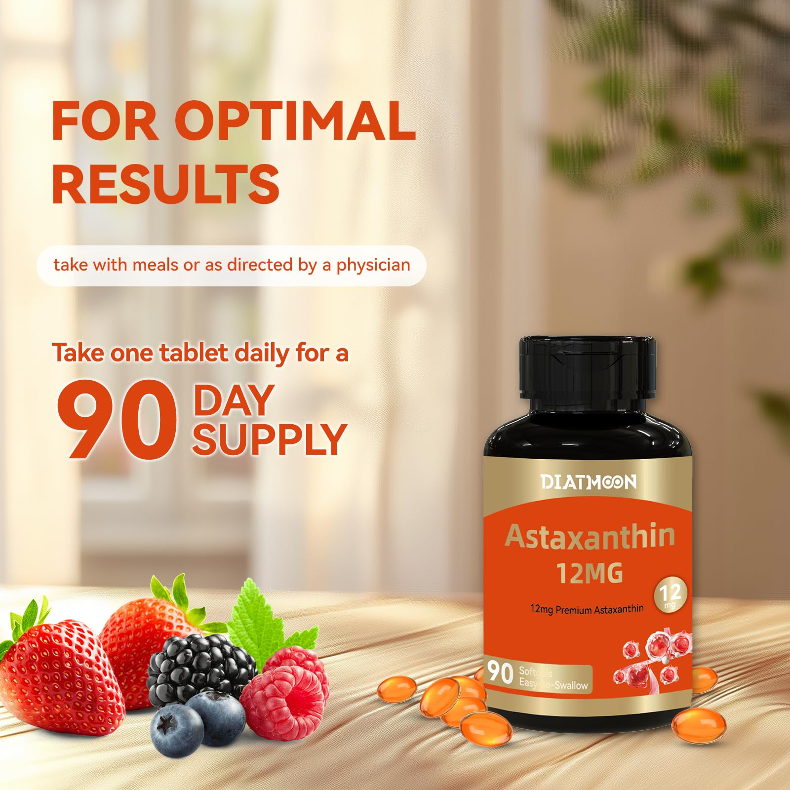 Astaxanthin 12mg Easy to Swallow Organic Astaxanthin 90 Softgels — Amazon image 4