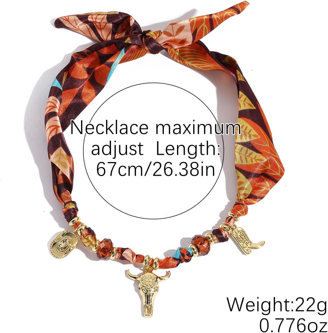 Western Cowgirl Scarf Charm Necklace Retro Bandana Cowboy Boot Hat Pendant Choker Necklaces Trendy Country Concert Jewelry Accessories for Women - Image 4