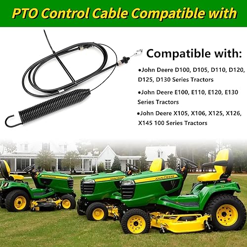 Miniatura 3 de GY22387 Cable de control de toma de fuerza para cortacésped John Deere, cable de compromiso compatible con John Deere 107S D100 D105 D110 D120 D125