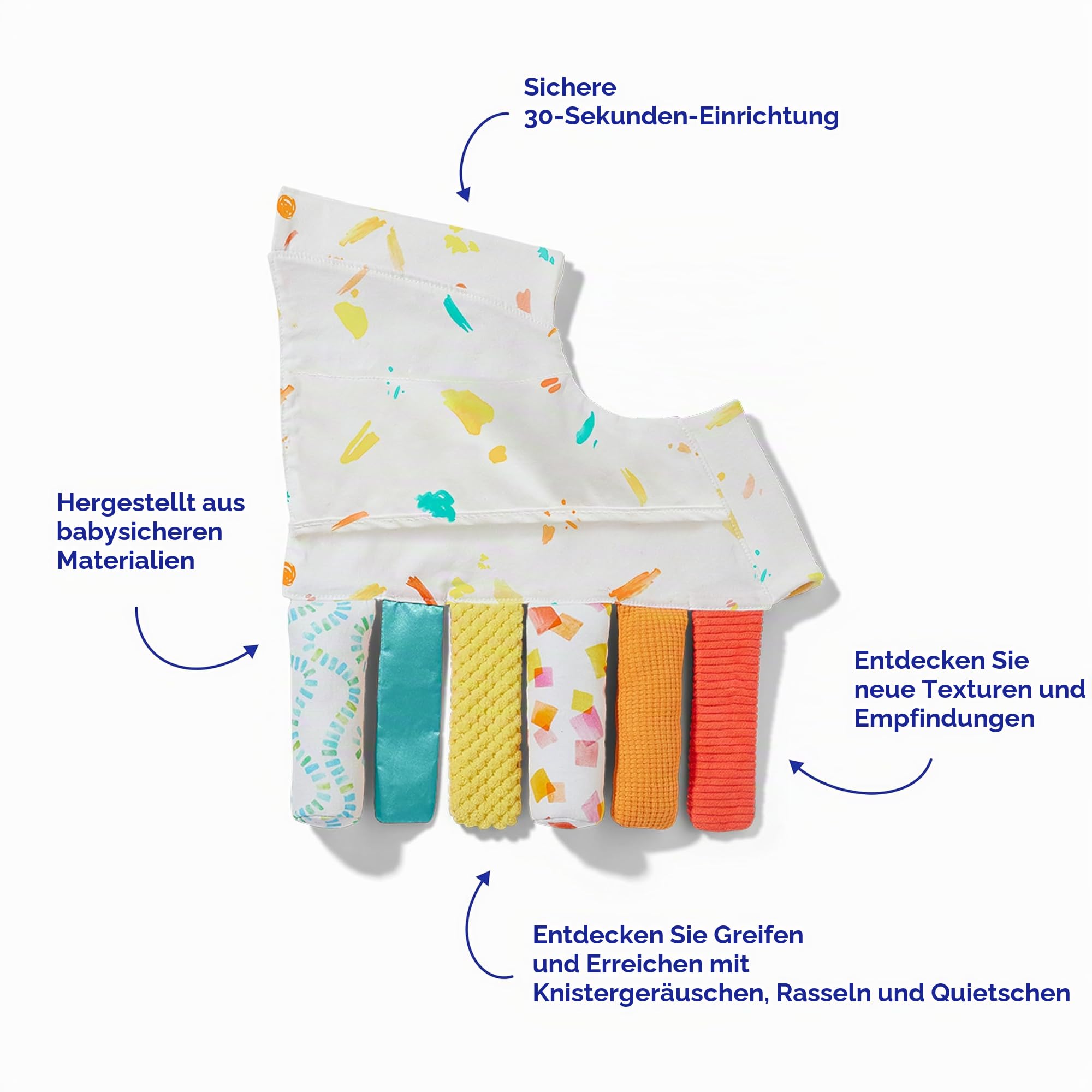 Lovevery | Die Sensorischen Streifen | Die perfekte Ergänzung für den Spielbogen, Montessori inspiriertes, sensorisches Lernspielzeug für Babys; Alter 0–12 Monate