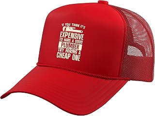 Cool Plumber Costume for Men Women Plumbing Tool Plumber Trucker Hat with Adjustable Mesh Back