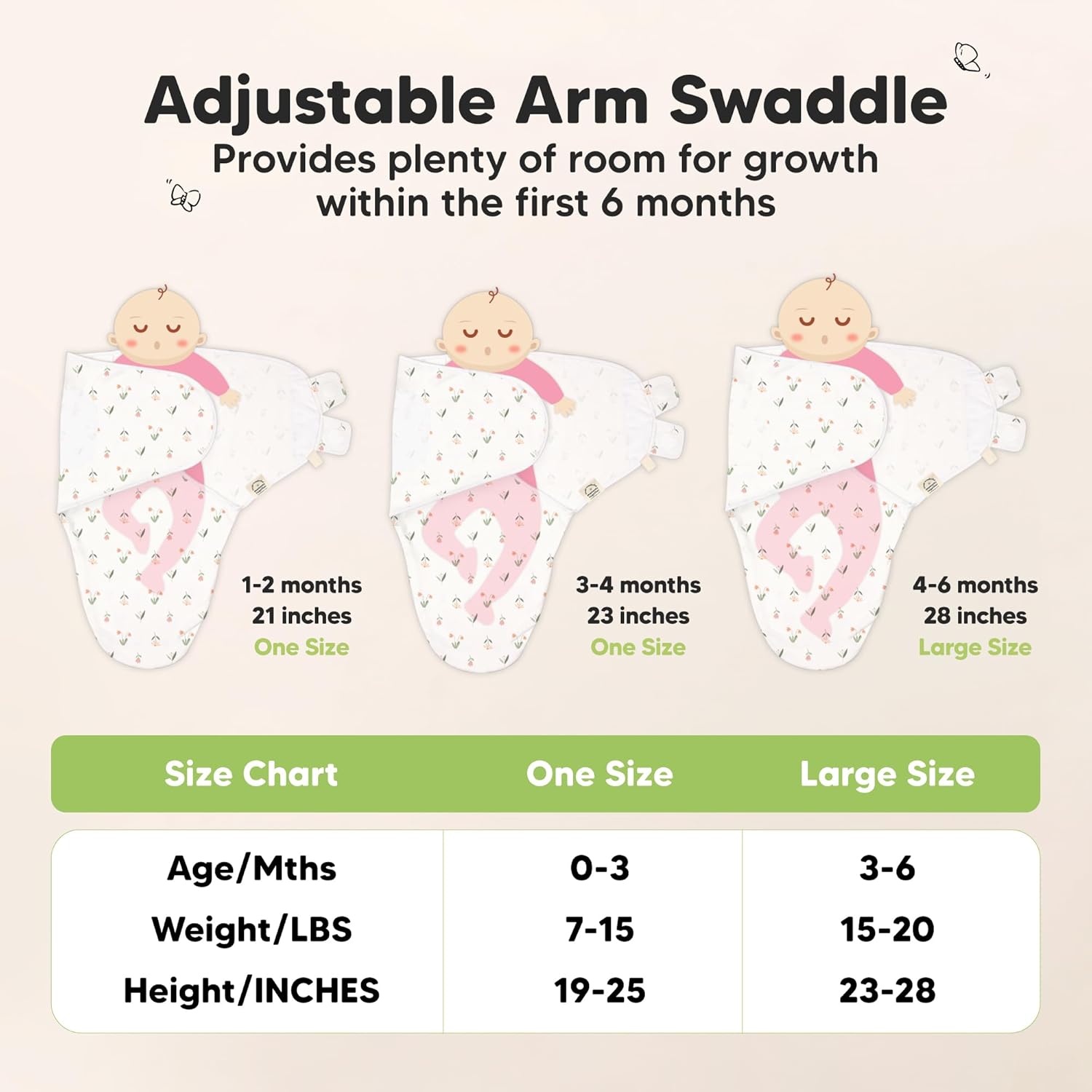 KeaBabies 3-Pack Organic Swaddles for Newborns Girls, Boys with Hats - Soft Cotton Baby Sleep Sacks 0-3 Months, Breathable Baby Hats and Swaddles 0-3 Months, Newborn Essentials Must Haves (Fleur) - Image 6