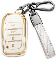 Vista 7 de para llavero Toyota, funda protectora de TPU suave con llavero de cuero para Venza 2019-2024, Grand Highlander, Land Cruiser, RAV4 Prime, Fortuner