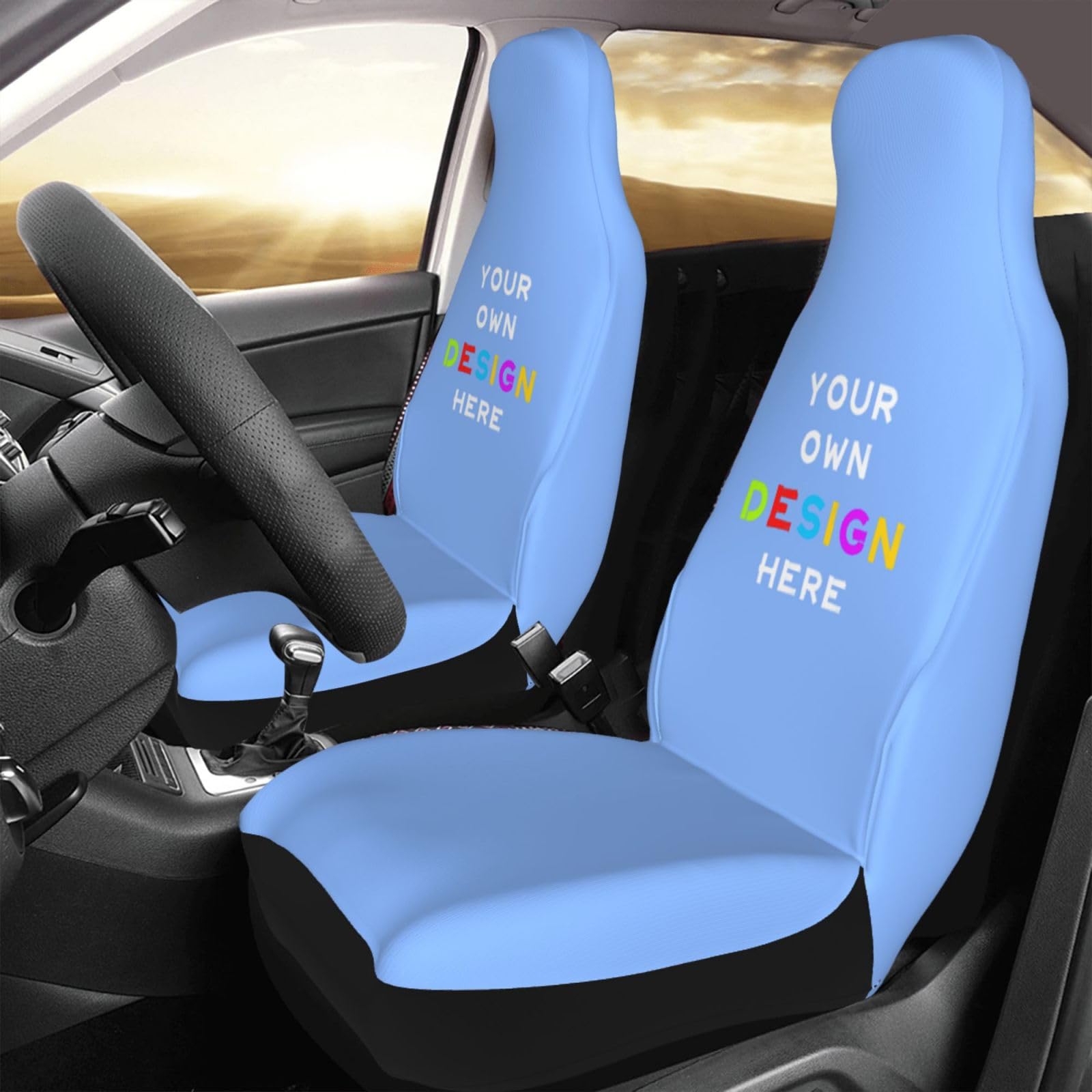 Custom Seat Covers for Trucks Cars SUV Funny Car Accessories for Women Men Universal Personalized Car Seat Cover Customize Car Seat Cover Carolina Blue Car Accessories, Set of 2