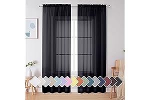 Gorgeous See Through Curtains: Black Sheer Curtains 84 Inches Long