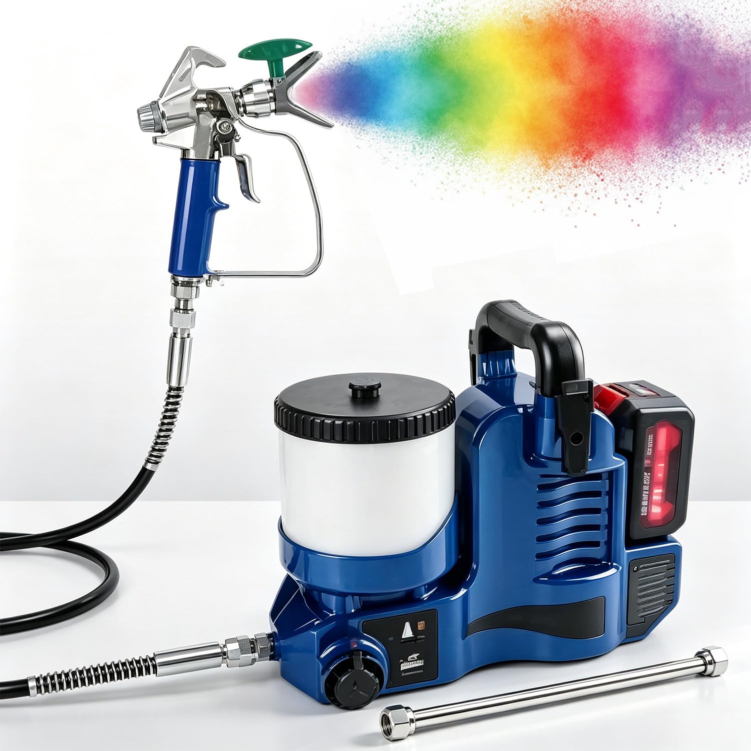 Twostronking Multicolor 1.2L Portable Paint Sprayer, 750W Battery Paint Sprayer, Paint Sprayer