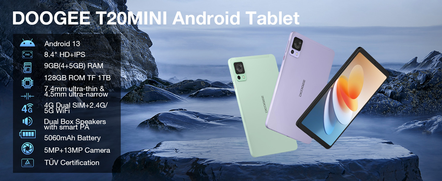 Amazon.com : DOOGEE T20 Mini Android Tablet,8.4 Inch Tablet,7.4mm