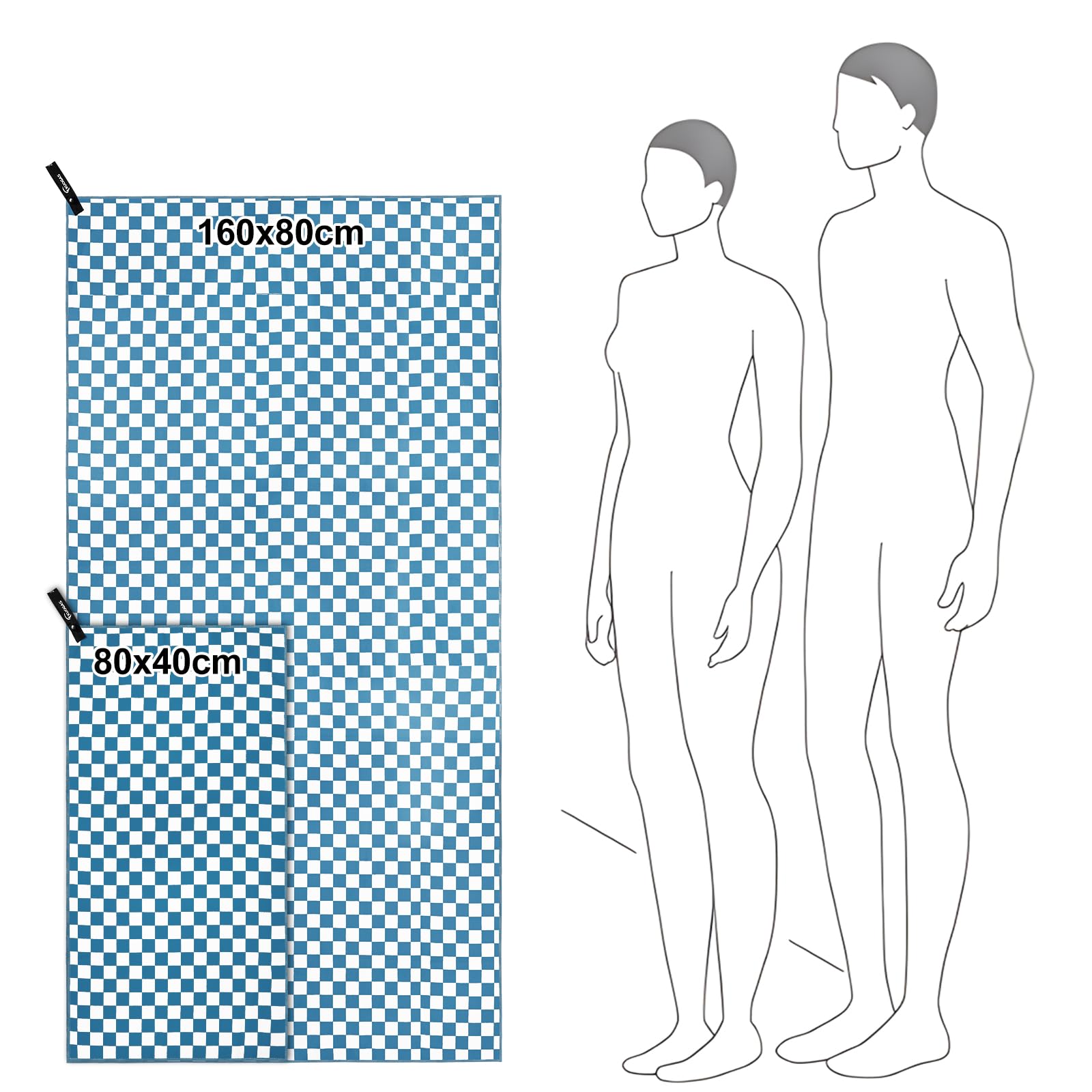 Set Asciugamani Microfibra Palestra - 2 Pezzi (160x80cm + 80x40cm) Per Sport, Spiaggia E Sauna - Foto 6