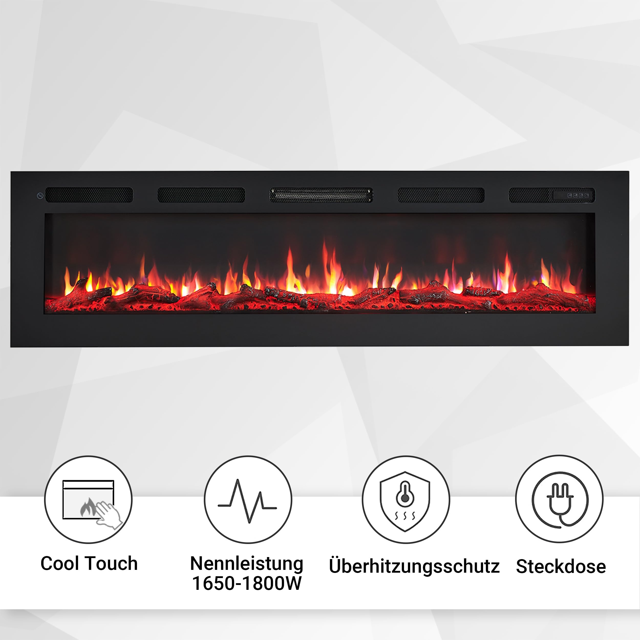 BALDERIA Elektrokamin Leif 60'' Schwarz