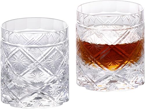 Miniatura 19 de KAMMAK - Juego de 2 vasos de whisky de cristal, vasos sin tallo de 250 ml hechos a mano al soplo, vasos de cóctel de lujo, copa de escocés para