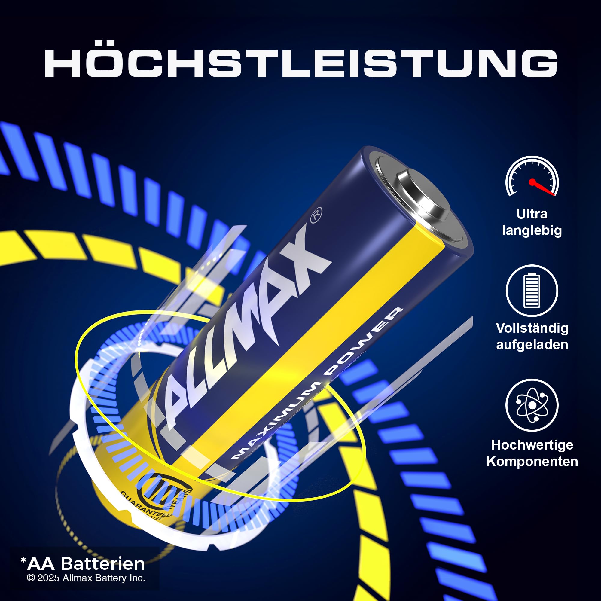 Allmax AA Mignon (LR6) Alkaline Batterien (600 Stück) – 1,5 V | 10 Jahre Haltbarkeit • Auslaufsicheres Design • Ultra-Langlebigkeit • Maximale Leistung