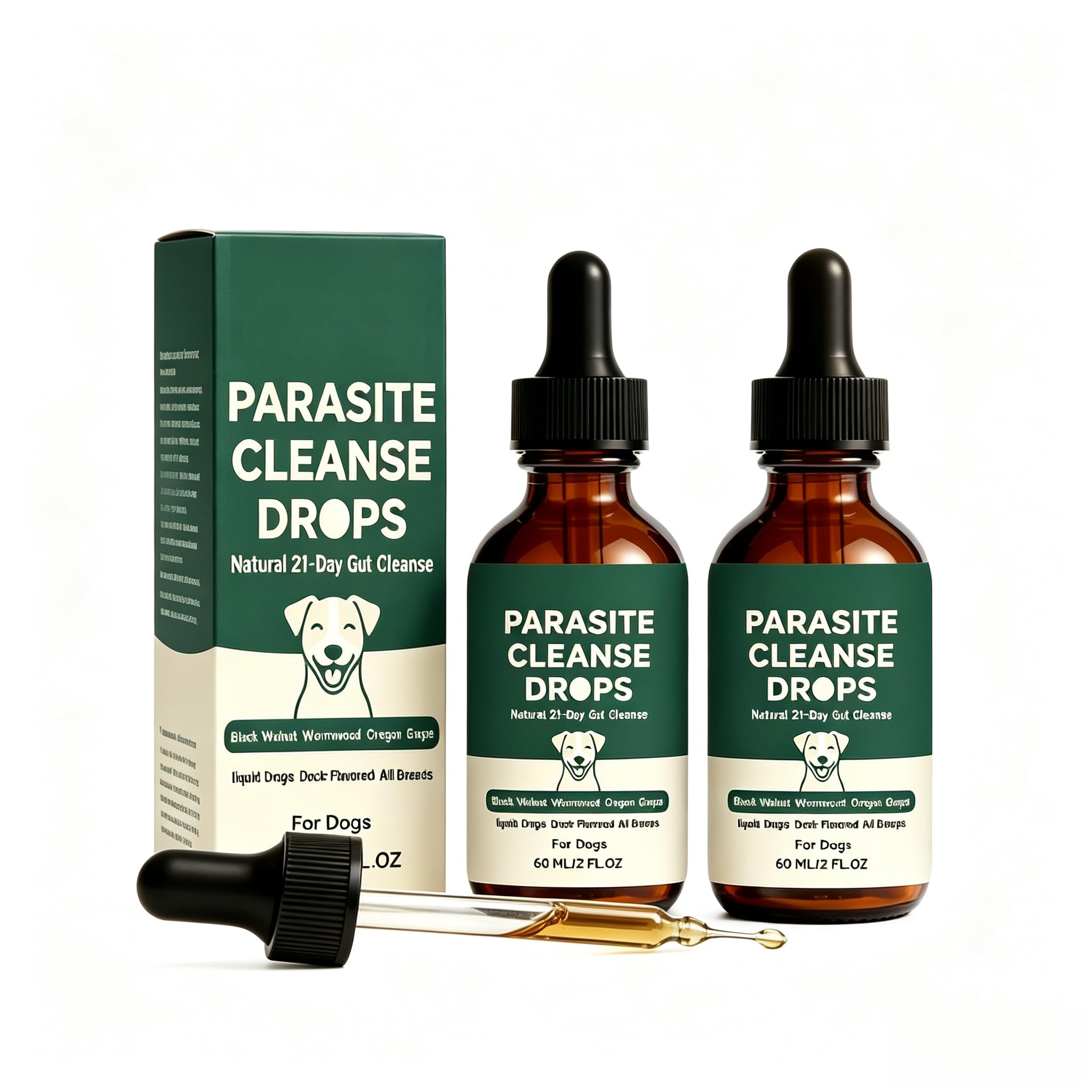 Parasite Cleanse Drops - Complete Care for Your Dog, 2PCS