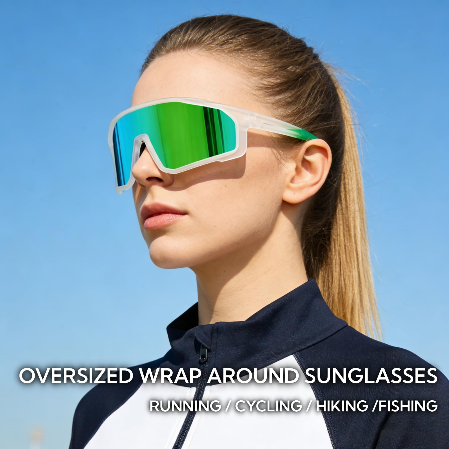 Joopin Lunettes de Soleil Sports Polarisées pour Hommes Femmes Lunettes de Cyclisme Vélo Route Enveloppantes Protection UV400