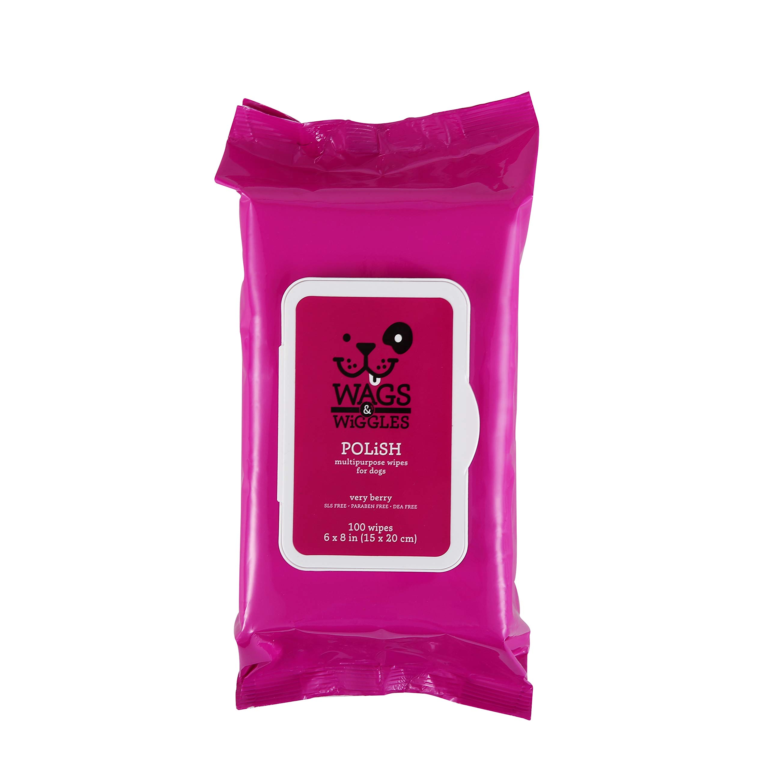 Wags & Wiggles Toallitas polacas Multiusos para Perros | Limpia y acondiciona el Abrigo de tu Perro sin un baño | Aroma Fresco Muy Baya a tu Perro le encantará, 100 Unidades – 12 Unidades