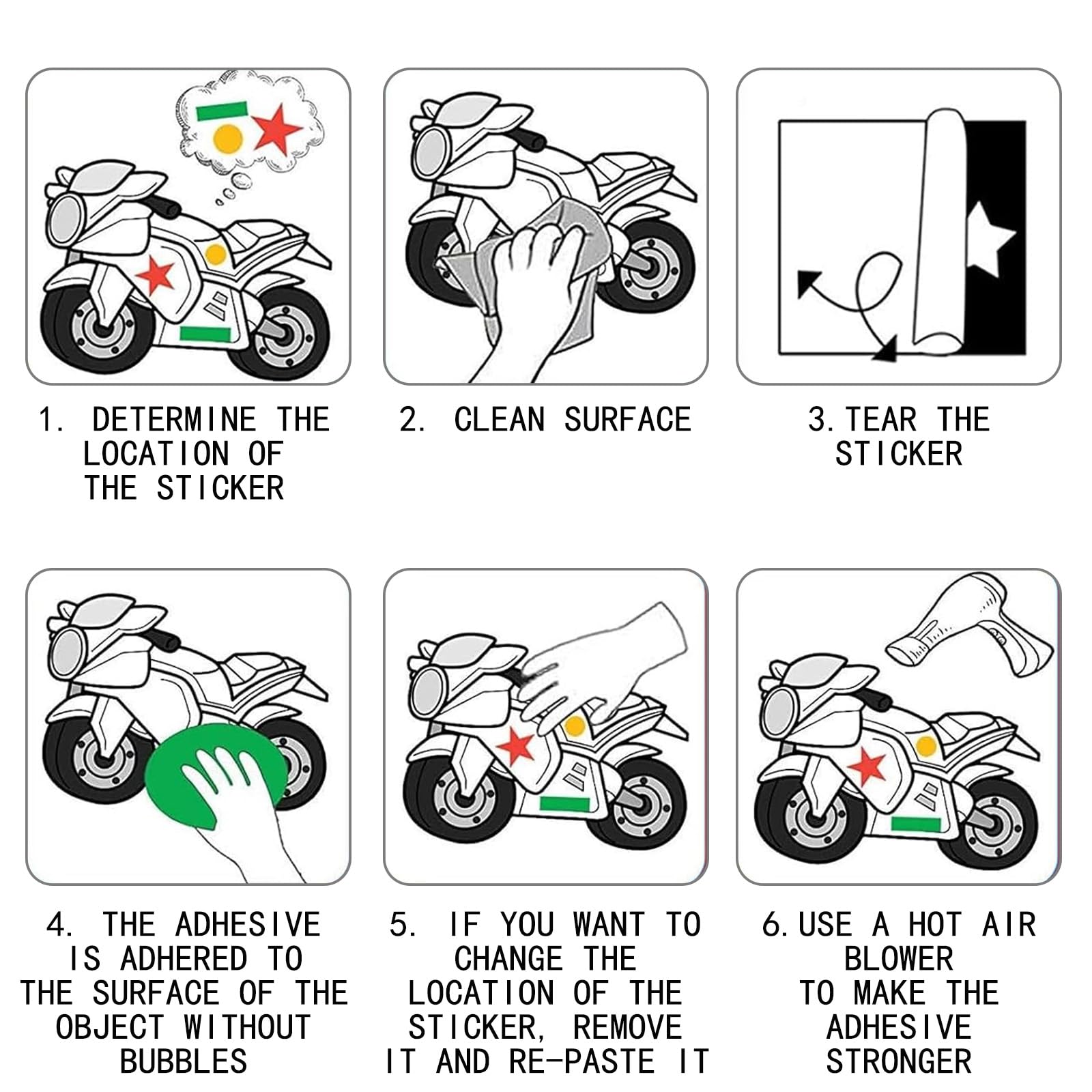 Autocollants Moto Voiture Rallye - Stickers PVC, Résistants Aux UV Et à L'eau, Prédécoupés, Pour Personnalisation - 11