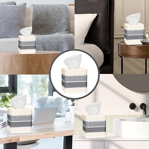 Miniatura 5 de Modern Line - Elegante soporte para caja de pañuelos, decoración moderna y clásica de lujo con diseño occidental, funda cuadrada de pañuelos para