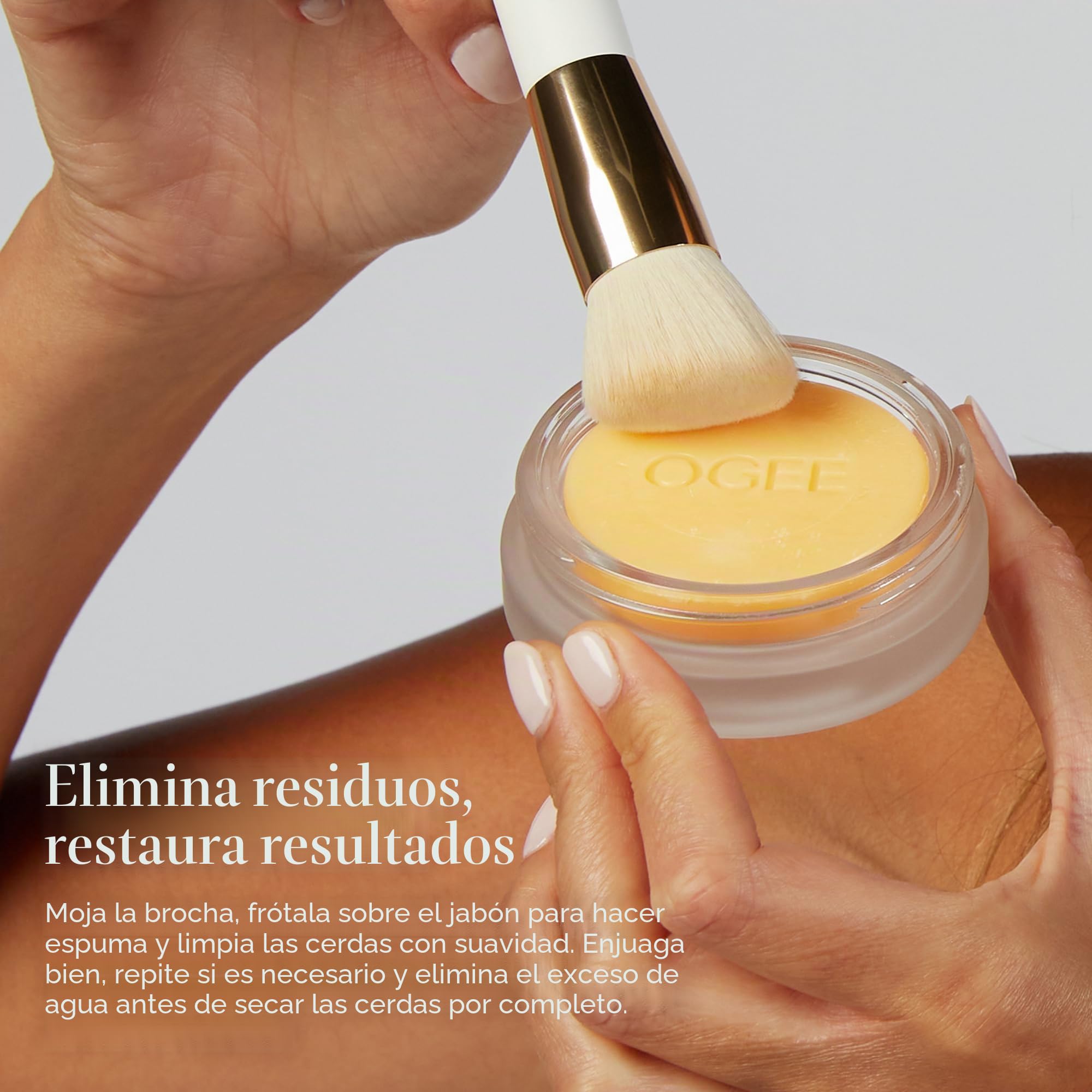 Ogee Limpiador de brochas de maquillaje, limpiador de brochas de maquillaje orgánico, sin ingredientes agresivos y fabricado en Estados Unidos