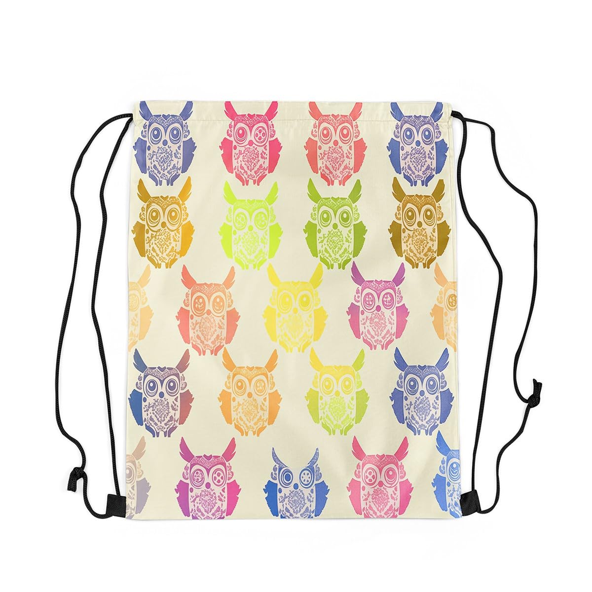 Loussiesd Cute Owl Gym String Bag Wild Animal Drawstring Backpack 40x33cm Cartoon Sports Drawstring Sackpack for Animal Theme Drawstring Bags