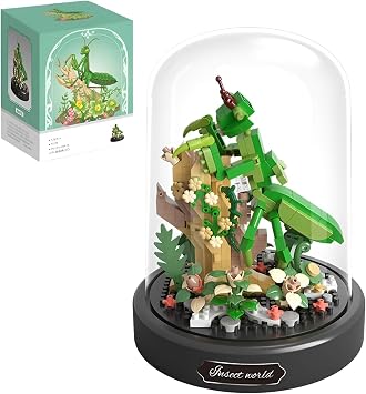 Mantis Insect Building Blocks Set   400PCS Animal Micro Building Bricks Kit with Display Box, Nature Model Collection, Home Office Decor, STEM Education Toy, for Adult and kid