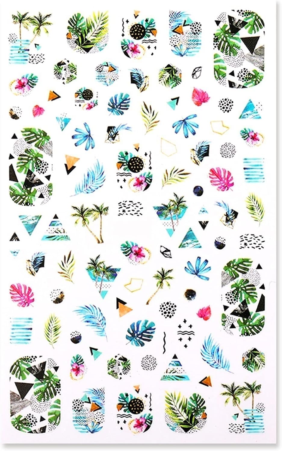 WZRY Nail Sticker, Nail Sticker Flower Leaves Slider Transfer Manicur Nail Art DIY Transfer Sticker (Color : A:6 Sheet) : Beauty & Personal Care