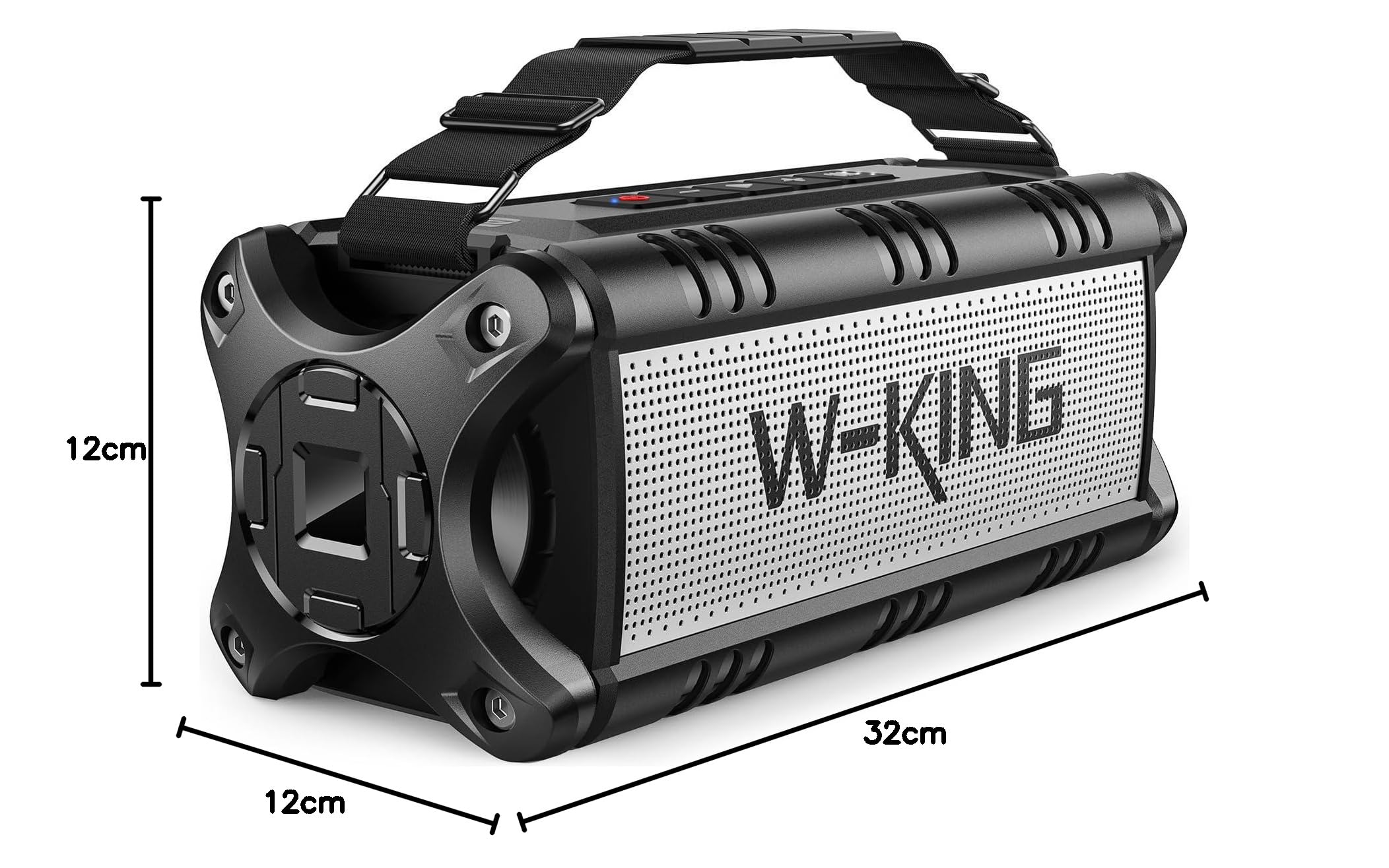 W-KING Altavoz Bluetooth Grande, 90W Pico Altavoz Exterior Inalámbrico con Deep Bass, Potente Speaker, Sonido Estéreo, IPX6 Waterproof, 40H, BT 5.0, Powerbank, AUX, TF, Mic-IN, EQ Fiesta, Exterior