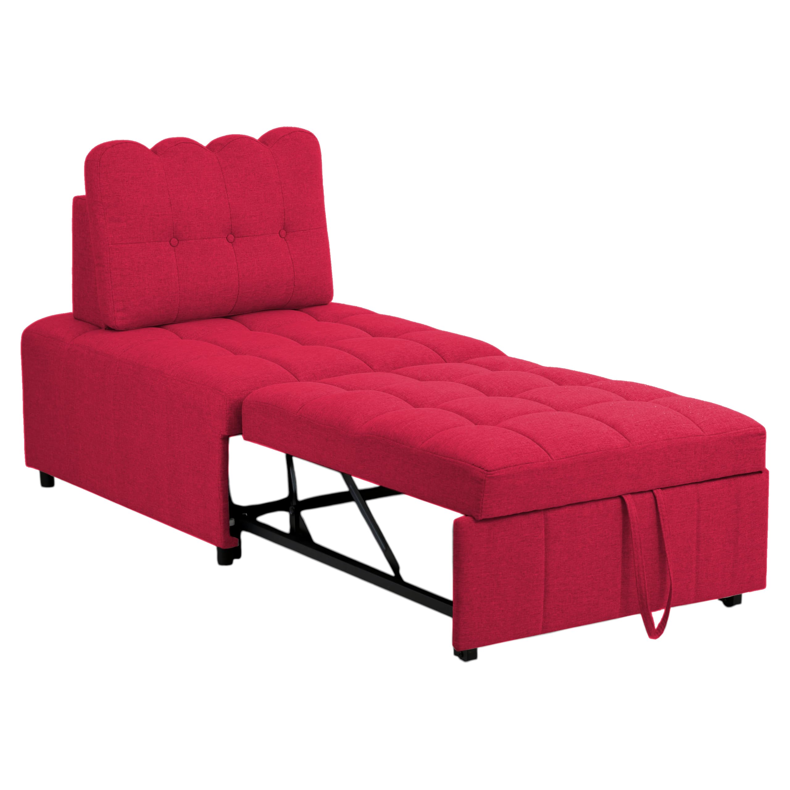 Totò Piccinni Poltrona Letto READY pronto letto con Cuscino (Tessuto Rosso)