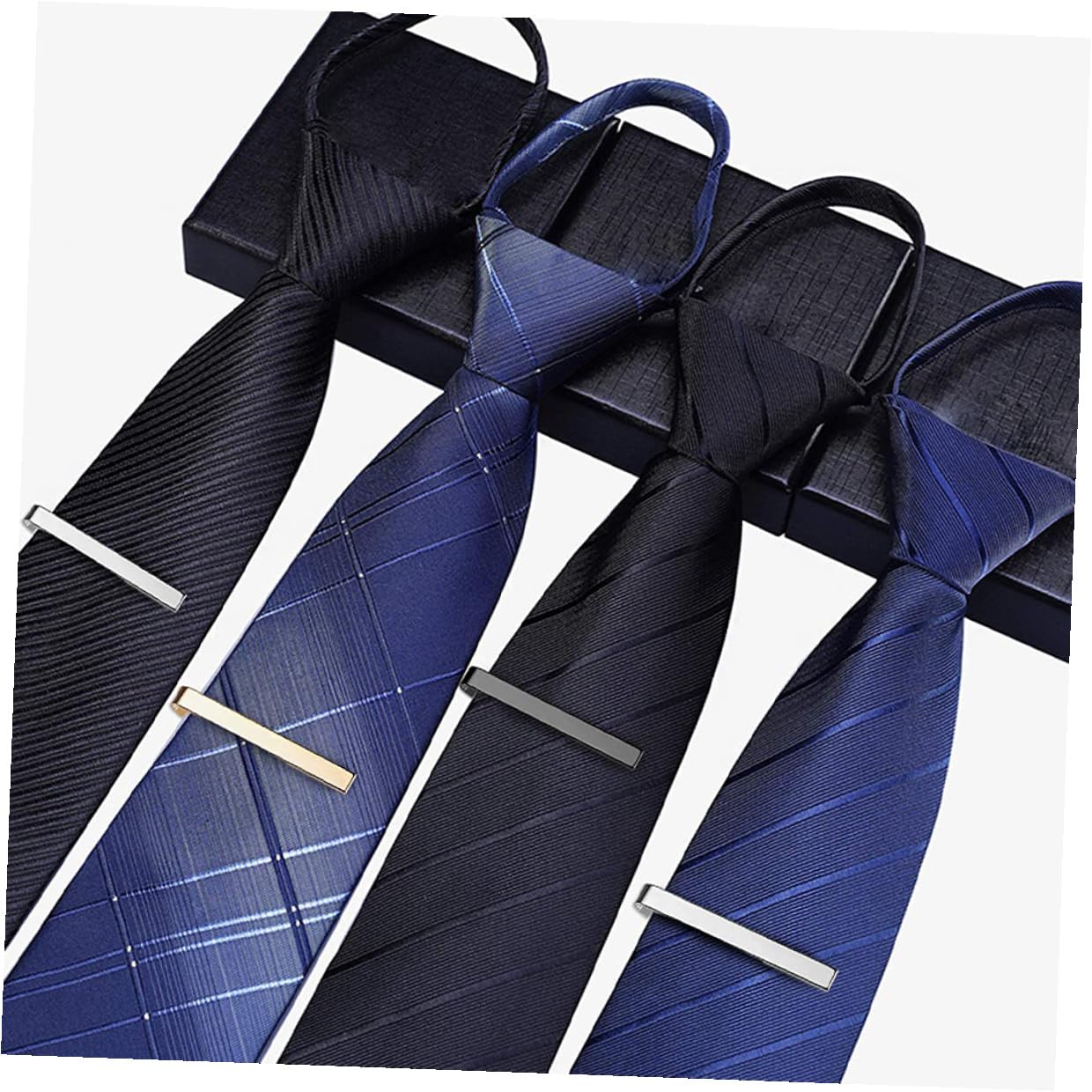 Abaodam Pinzas para Corbata de Hombre 3 Piezas, Clip Clásico para Traje de Negocios y Boda, Accesorio Plateado para Camisa, Barra de Corbata Elegante para Uso Diario y Eventos Formales