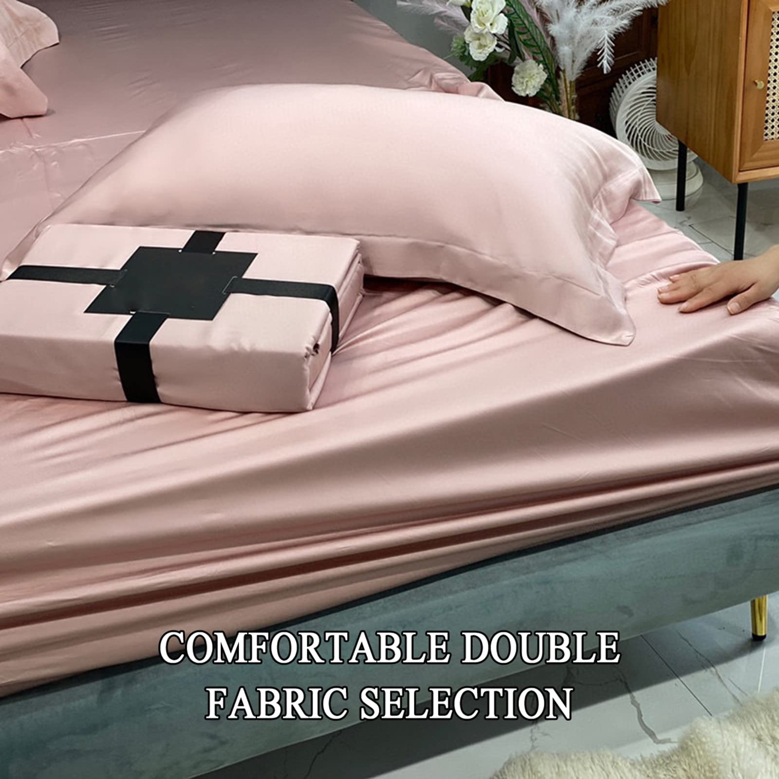 LINENWALAS Set Lenzuola 100% Tencel 4 pezzi - Lenzuola di eucalipto più