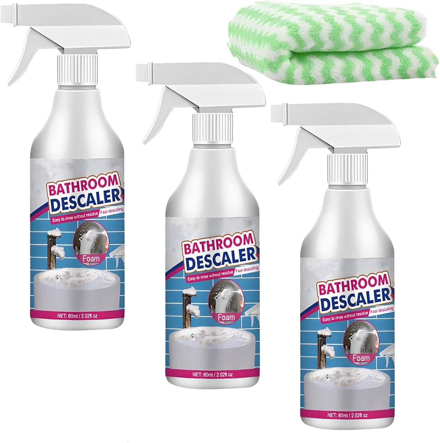 COLORCASA 3PCS Stubborn Stains Cleaner, Bathroom Foam