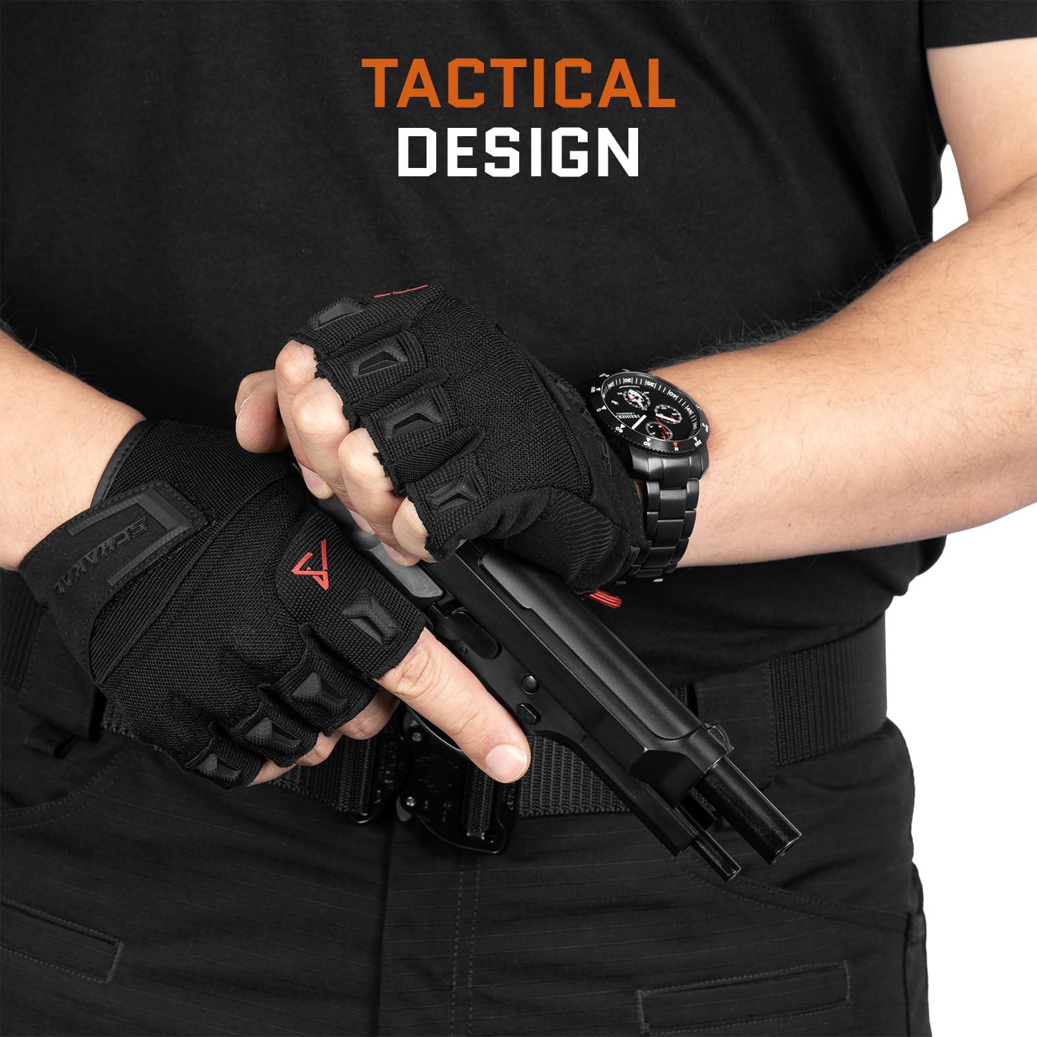 ACE Schakal Guanti senza dita - Guanti tattici senza dita - per paintball e tiro sportivo