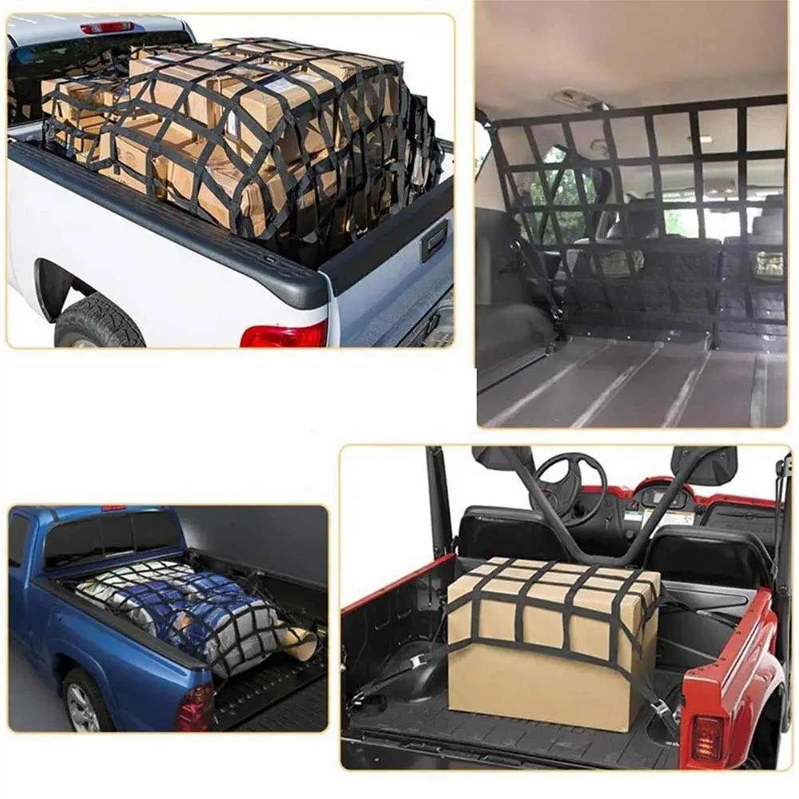 Dachgepäckträger LKW-Ladeflächen-Gepäcknetz, 4 X 4 Bungee-Gepäcknetz, Dachträger-Gepäcknetz Für Pickup-Trucks, Kleine Anhänger, Schwerlast-LKW Dachboxen (Größe : 127x106cm)