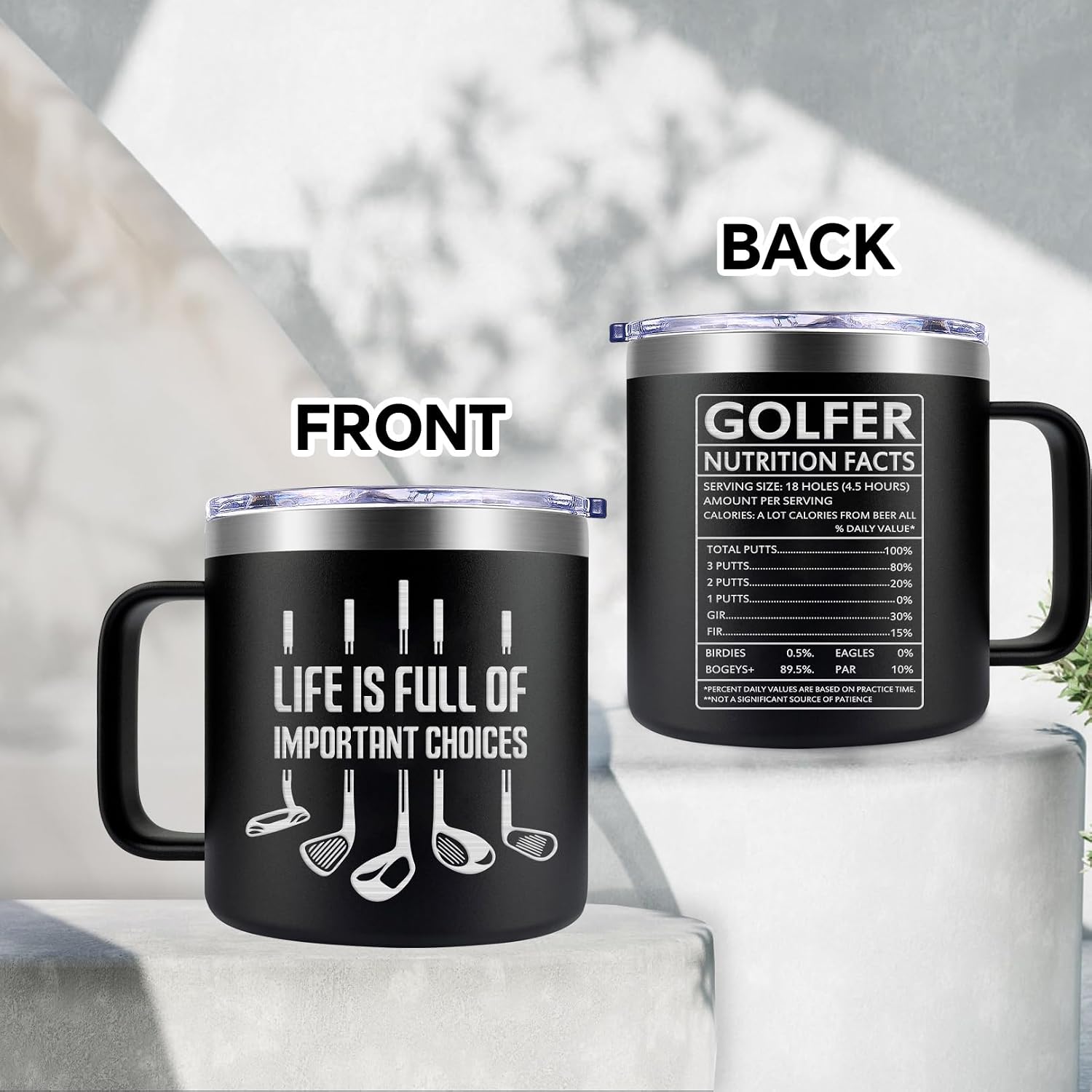 Fufendio Golf Gifts for Men, Women - Unique Mens Golf Gift for Christmas, Birthday - Cool Gifts for Golfers, Dad, Grandpa - Life Is Full of Important Choices, 14oz Golfer Coffee Mug