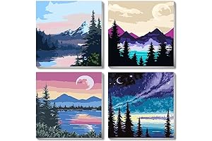 4-Piece Landscape Paint by Numbers Kit
