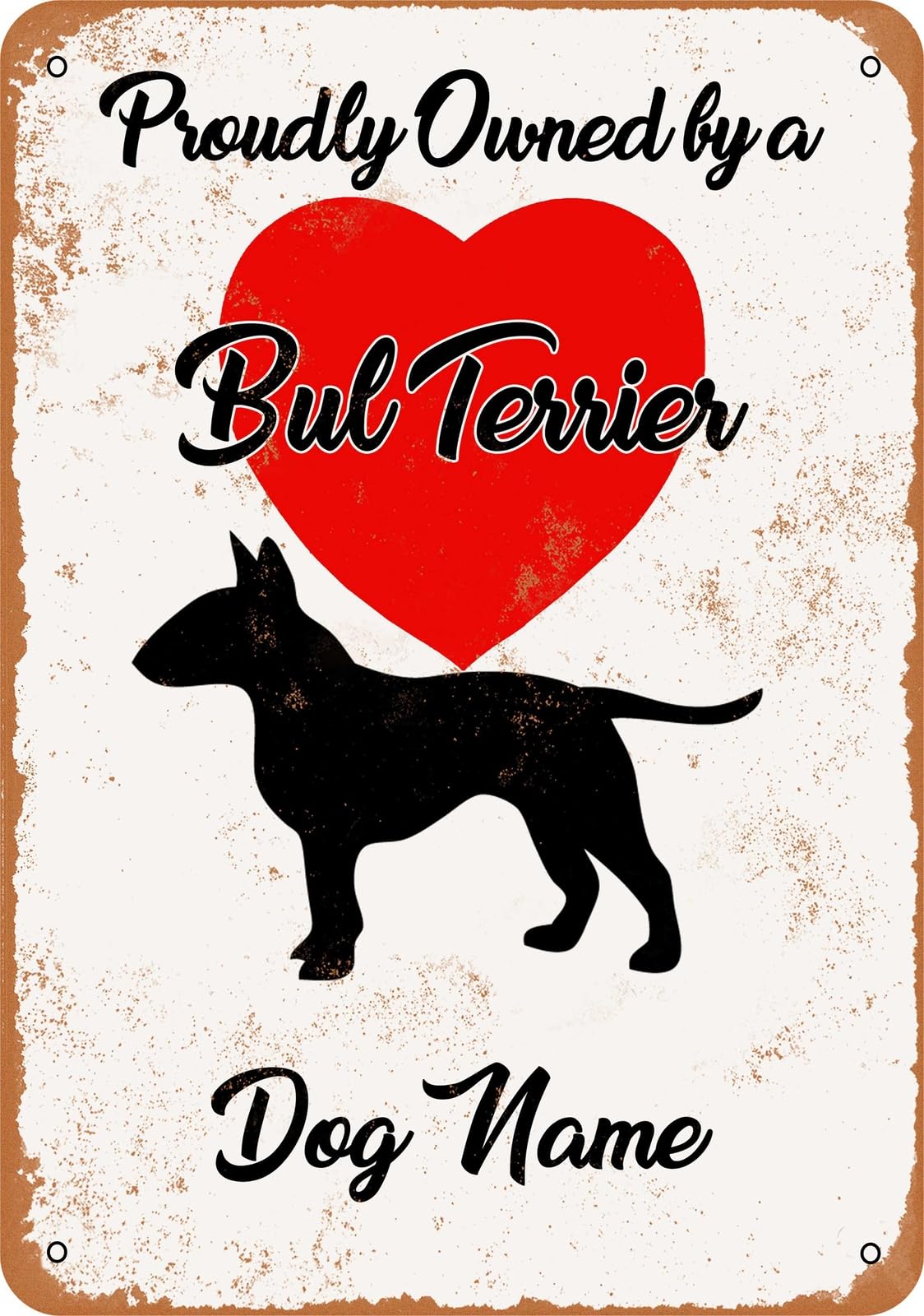 Miaomansenstore Metal Sign - Custom Dog Name - Bullmastiff - Vintage Look Home Decor
