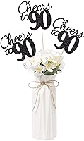 Vista 35 de Gexolenu Cheers to 21, paquete de 10 piezas de centros de mesa de cumpleaños número 21 con purpurina negra de doble cara para mesas, palitos