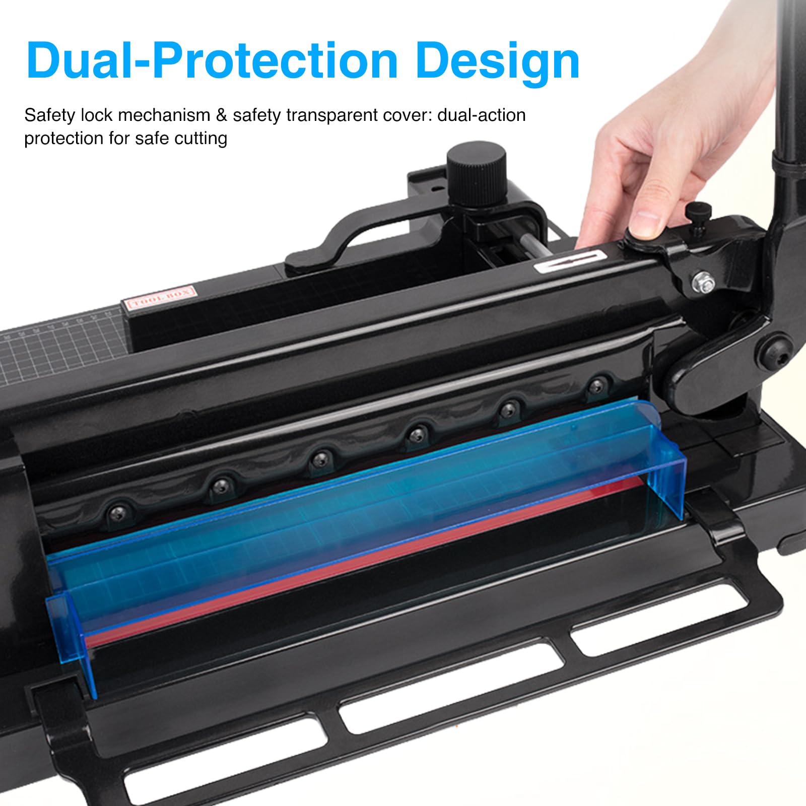 A4 Papierschneidemaschine, Hochleistungs-Papierschneider, zum Schneiden von Papier mit einer Stärke von bis zu 4 cm, Papierschneider mit doppeltem Schutz für Büro, gewerbliche Kopierzentren u