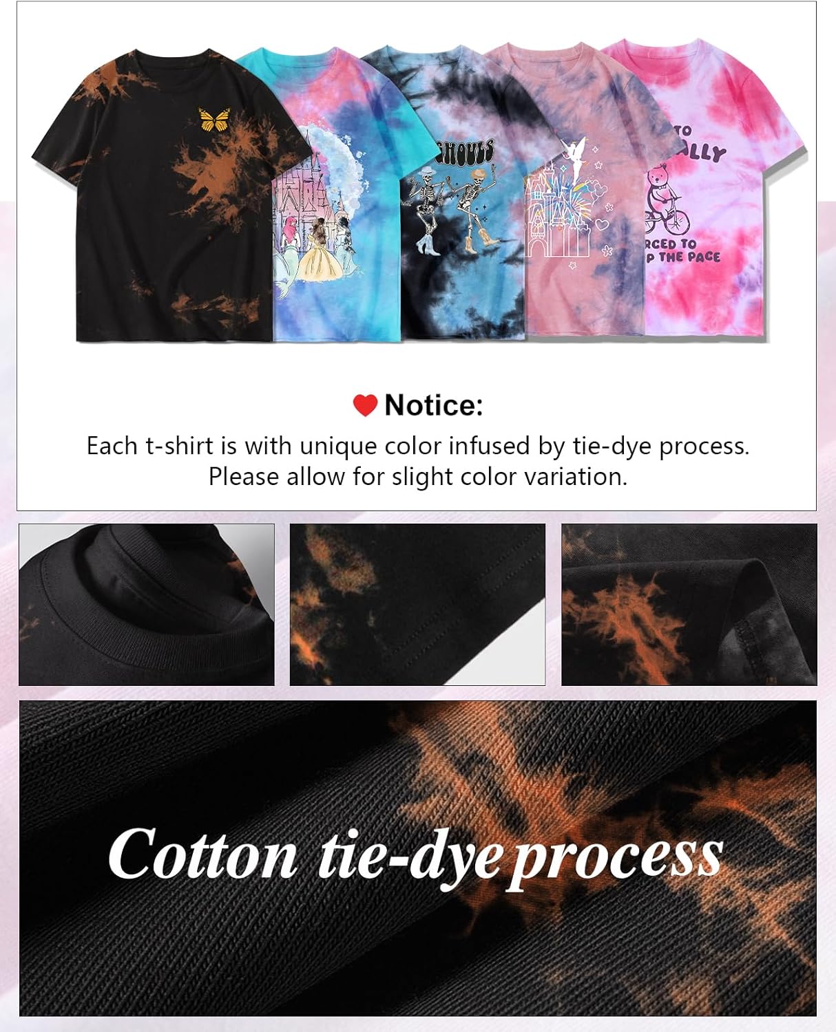 Tie Dye Shirt Women - Novelty Tie Dye T Shirt Short Sleeve Round Neck Casual Trendy Graphic Tee for Girls - Image 5