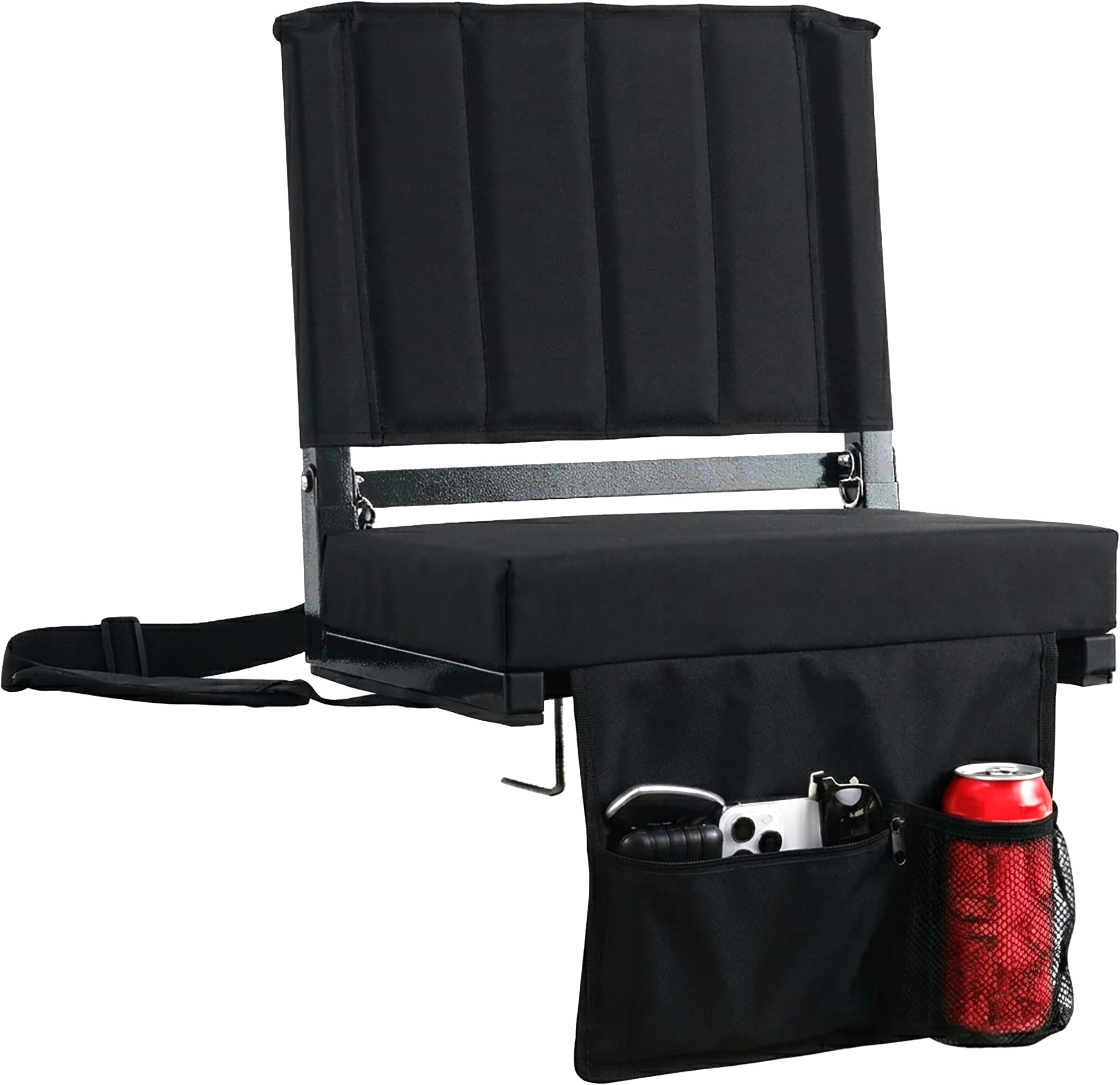 Stadium Seats with Back Support Bleacher Chairs with Back and Cushion Thick Padded Bleacher Seats Includes Shoulder Strap