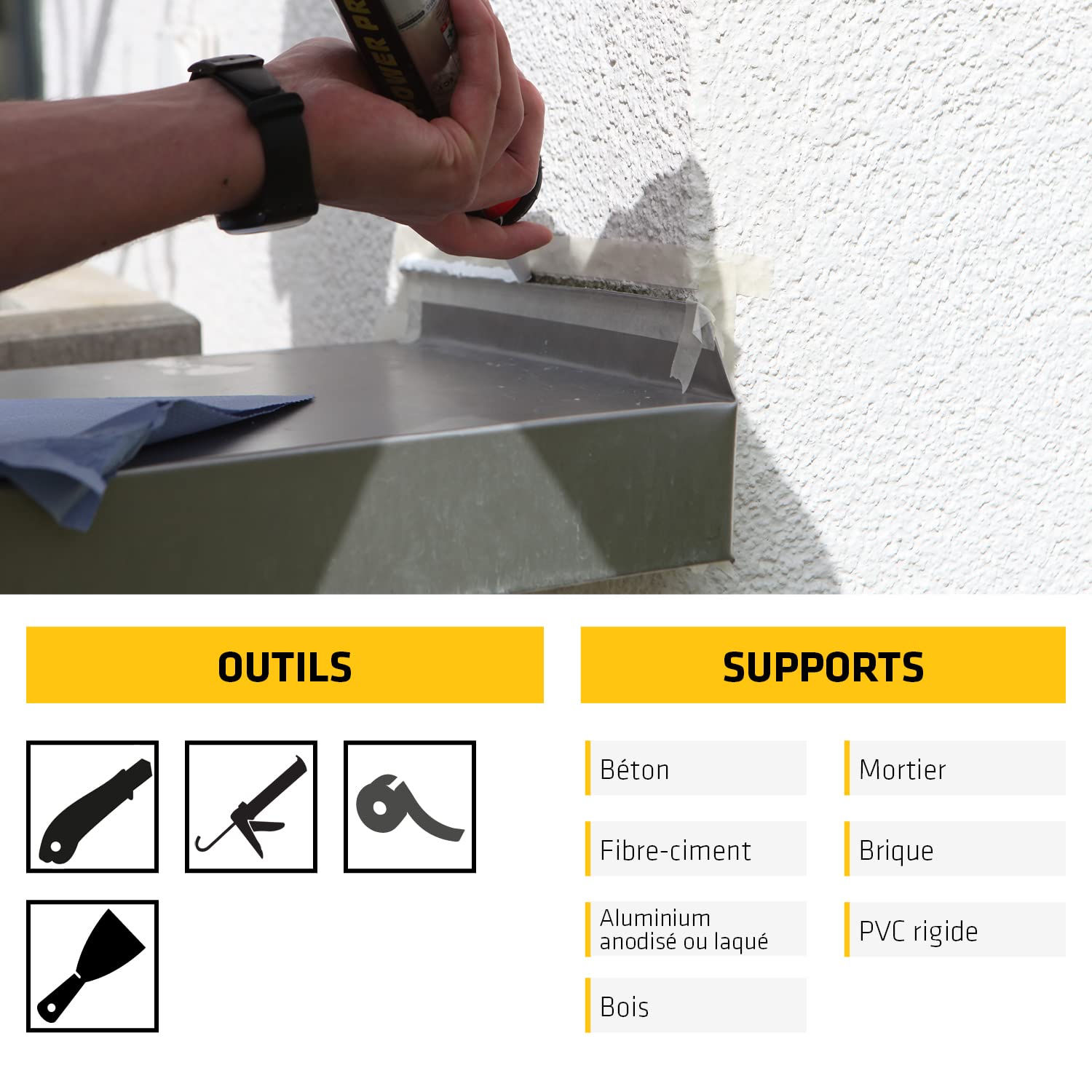Mastic acrylique - SikaSeal-184 Maçonnerie - Blanc - Carton 12x300ml | Réparation de fissures - Joints d’étanchéité - Haute performance - Extérieur et intérieur